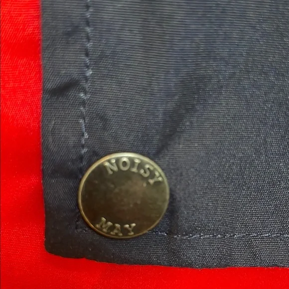 Noisy May sz L Red Navy Wide Stripe Jacket nautical fisherman - Picture 5 of 10